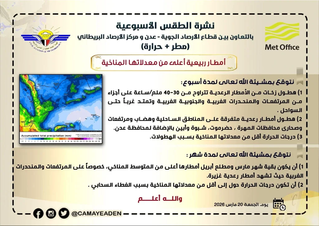 المدير التنفيذي لصندوق النظافة بعدن يوجّه برفع الجاهزية لمواجهة المنخفض الجوي المدير التنفيذي لصندوق النظافة بعدن يوجّه برفع الجاهزية لمواجهة المنخفض الجوي